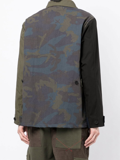 The Power For The People Panelled-design Military Jacket In Mehrfarbig