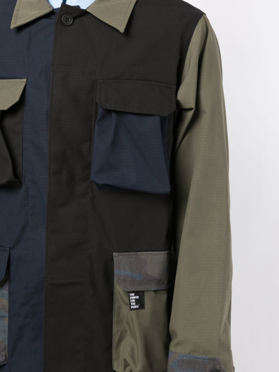 Shop The Power For The People Panelled-design Military Jacket In Mehrfarbig