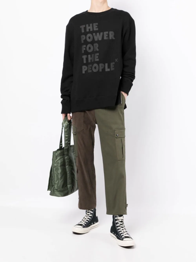Shop The Power For The People Logo-print Detail Sweatshirt In Schwarz