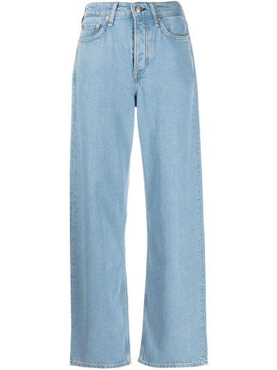 Shop Rag & Bone Logan High-rise Wide-leg Jeans In Blau