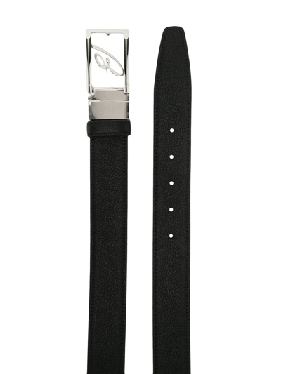 Shop Brioni Logo-plaque Leather Belt In Schwarz