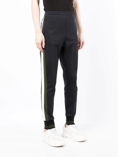 Shop Ps By Paul Smith Side-stripe Tapered Joggers In Blau