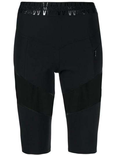 Moncler Logo Waist Pocket Bike Shorts In Schwarz