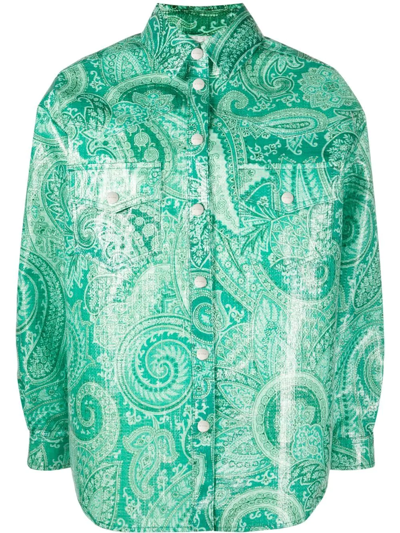 Shop Etro Paisley-print Jacket In Grün