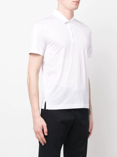 Shop Canali Short-sleeved Polo Shirt In Weiss