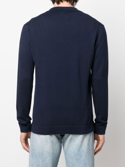 Shop Frescobol Carioca Knit Polo Jumper In Blue