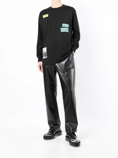 Shop Song For The Mute Logo-print Long-sleeve T-shirt In Schwarz