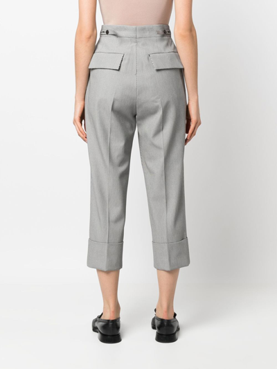 Shop Sapio Cropped Tailored Trousers In Weiss