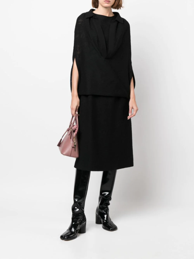 Shop Maison Margiela Mid-length Knitted Dress In Schwarz