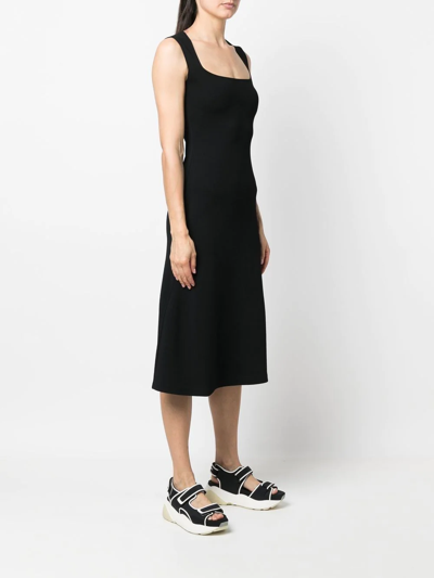 Stella Mccartney Square-neck Sleeveless Flared Dress In Schwarz