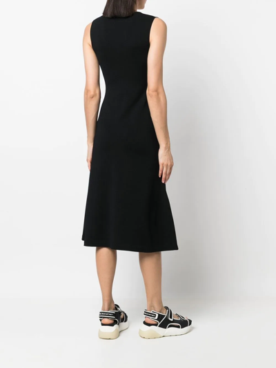 Stella Mccartney Square-neck Sleeveless Flared Dress In Schwarz