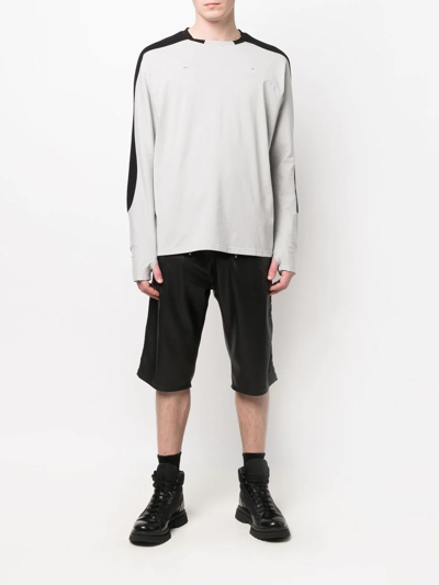 Shop Heliot Emil Panelled Long-sleeved T-shirt In Grau