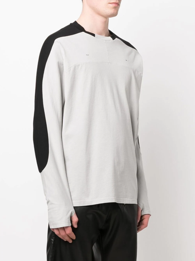 Shop Heliot Emil Panelled Long-sleeved T-shirt In Grau