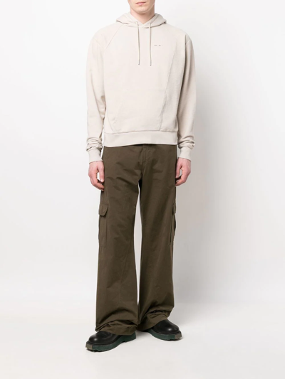 Heliot Emil Panelled Organic Cotton Hoodie In Nude
