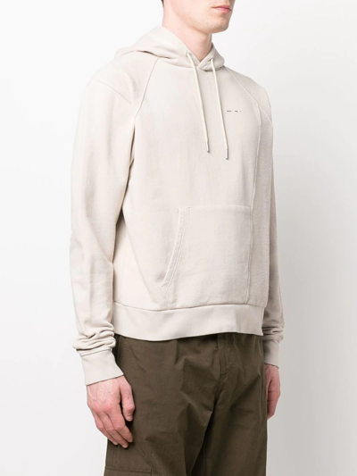 Heliot Emil Panelled Organic Cotton Hoodie In Nude