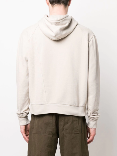 Heliot Emil Panelled Organic Cotton Hoodie In Nude