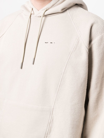 Heliot Emil Panelled Organic Cotton Hoodie In Nude