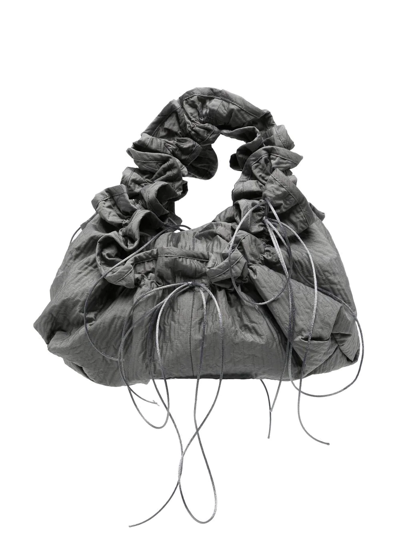 Shop Cecilie Bahnsen Fryd Ruffled Pouch In Grau