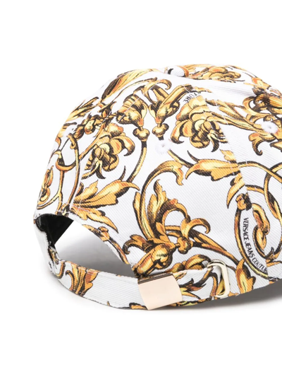 Shop Versace Jeans Couture Barocco-print Baseball Cap In Weiss
