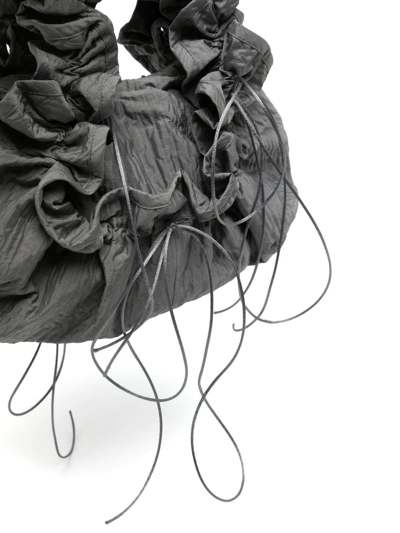 Shop Cecilie Bahnsen Fryd Ruffled Pouch In Grau