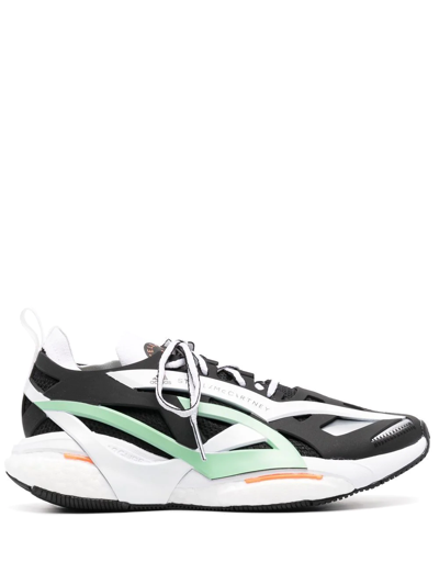 Shop Adidas By Stella Mccartney Solarglide Lace-up Sneakers In Cblack/ftwwht/bligrn