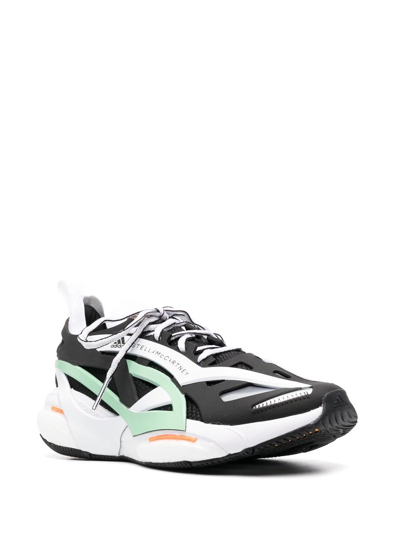 Shop Adidas By Stella Mccartney Solarglide Lace-up Sneakers In Cblack/ftwwht/bligrn