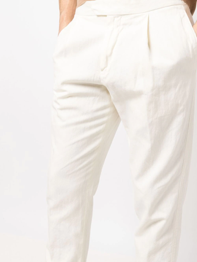 Shop Caruso Straight-leg Tailored Trousers In Weiss