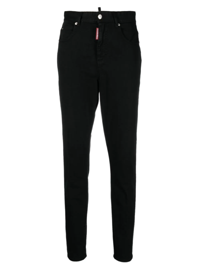 Dsquared2 Honey High-waisted Twiggy Denims In Schwarz