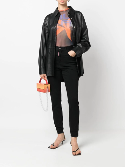 Dsquared2 Honey High-waisted Twiggy Denims In Schwarz