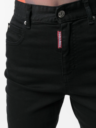 Dsquared2 Honey High-waisted Twiggy Denims In Schwarz
