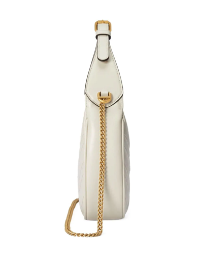 Gucci Gg Marmont Half-moon Shaped Mini Bag In Weiss