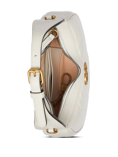 Gucci Gg Marmont Half-moon Shaped Mini Bag In Weiss