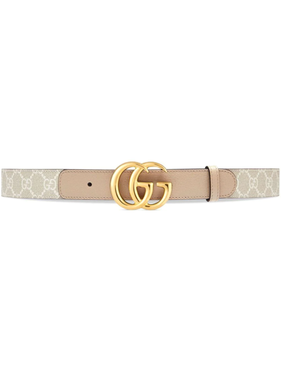 Shop Gucci Gg Marmont Thin Belt In Weiss