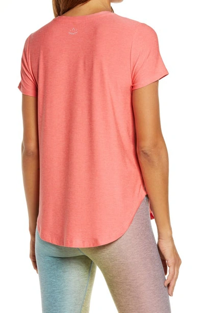 Shop Beyond Yoga On The Down Low T-shirt In Pink Crush-rose