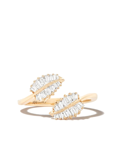 Shop Anita Ko 18kt Yellow Gold Palm Leaf Diamond Ring