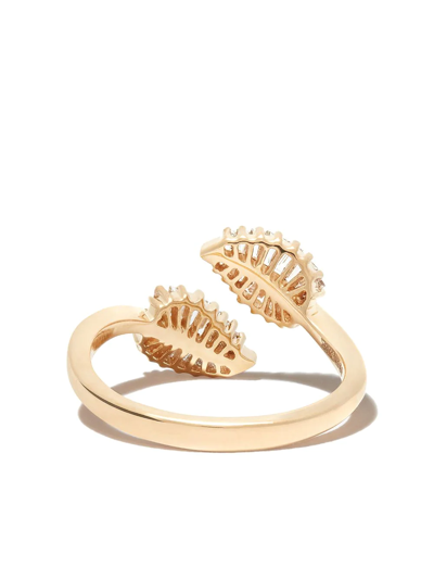 Shop Anita Ko 18kt Yellow Gold Palm Leaf Diamond Ring