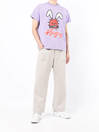 Shop Natasha Zinko Graphic-print Short-sleeved T-shirt In Purple