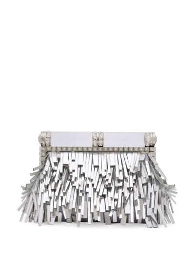 Dolce & Gabbana Crystals And Sequins Clutch In Silver