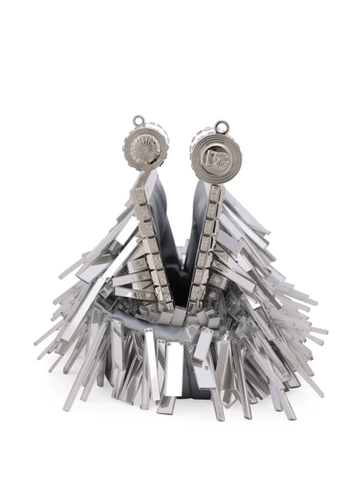 Dolce & Gabbana Crystals And Sequins Clutch In Silver