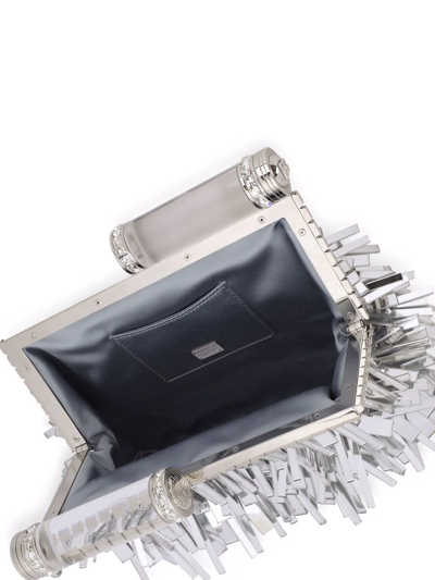 Dolce & Gabbana Crystals And Sequins Clutch In Silver