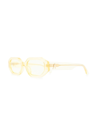 Shop Attico Square Tinted Sunglasses In Gelb