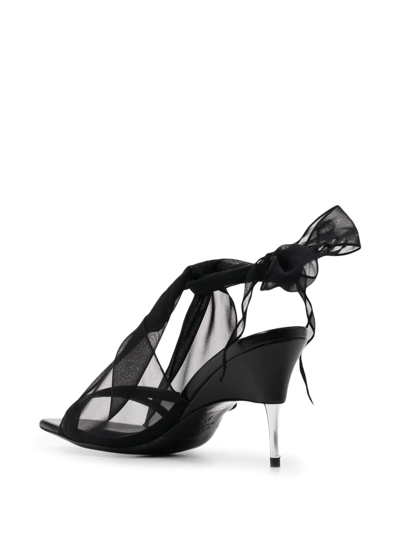 Shop Peter Do Tulle-trimmed 90mm Slingback Sandals In Schwarz