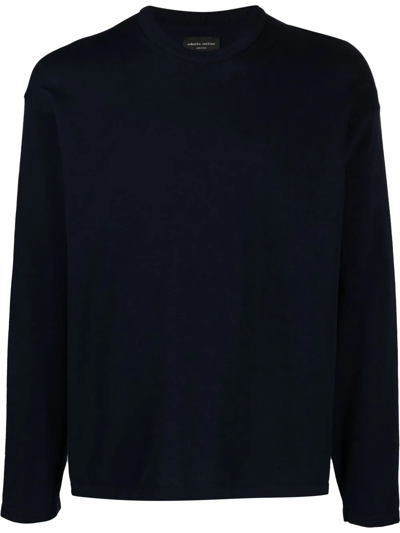 Shop Roberto Collina Crew-neck Cotton Jumper In Blau