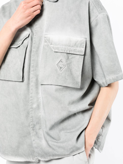 Shop A-cold-wall* Light-wash Short-sleeve Shirt In Grau