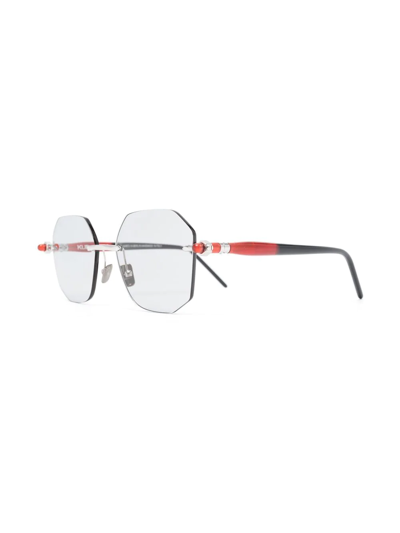 Kuboraum Square-frame Rimless Glasses In Silber