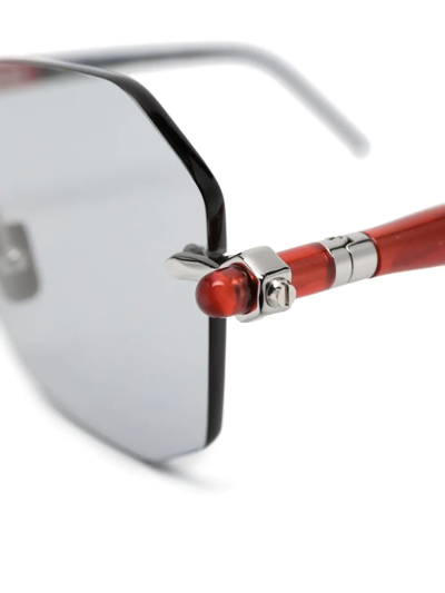 Kuboraum Square-frame Rimless Glasses In Silber