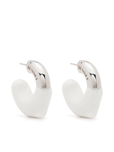 Shop Sunnei Rubberized Small Earrings In Silber