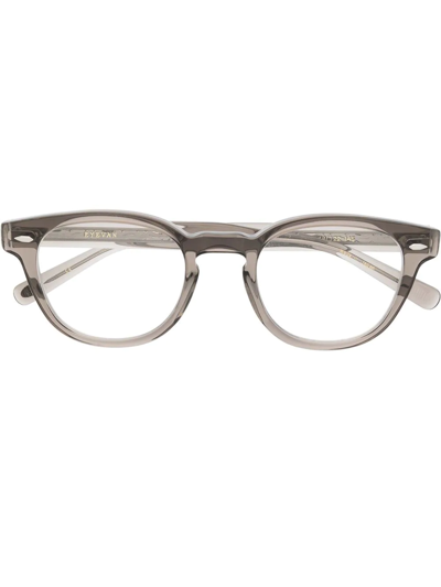 Shop Eyevan7285 Square-frame Logo Glasses In Grau