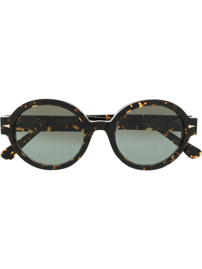 Shop Ahlem Tortoiseshell-effect Round Sunglasses In Braun