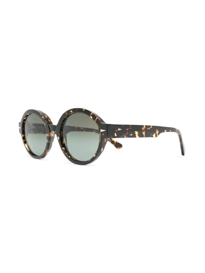 Shop Ahlem Tortoiseshell-effect Round Sunglasses In Braun